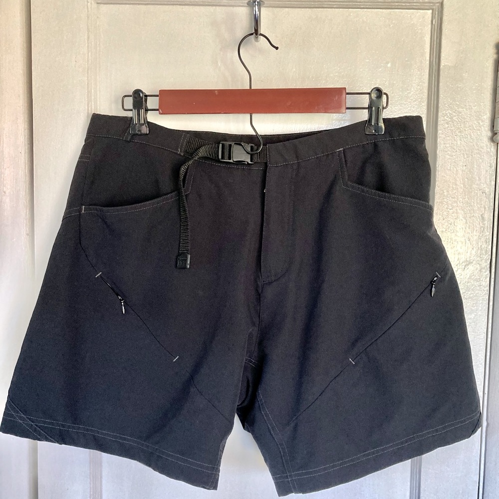 Women’s REI biking padded shorts, black, size L